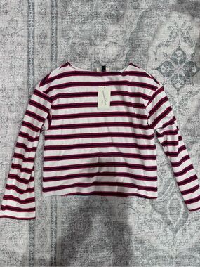Universal Thread White Top with Multicolor Stripes size XS